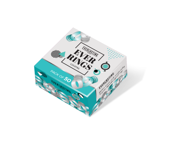 Pigment rings pack of 50 (white and turquoise)